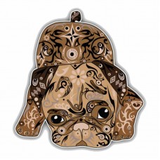 Sticker Peeking Patterned Pug 